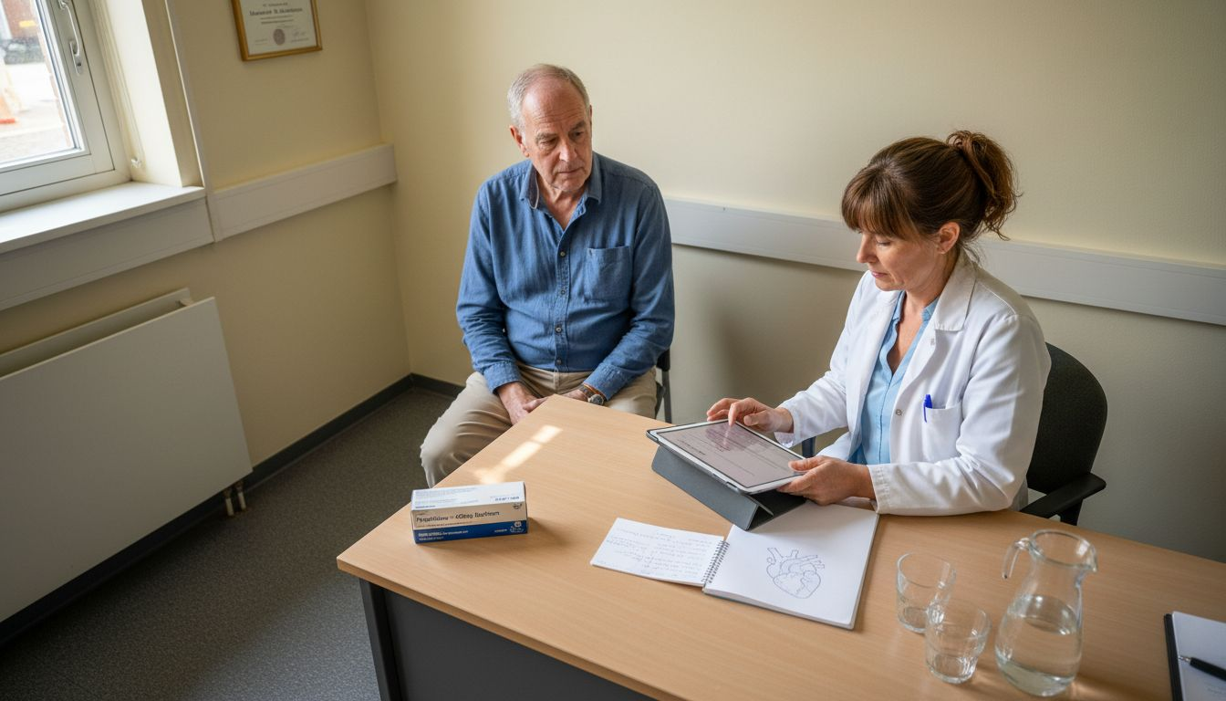De arts en de patiënt gaan samen in gesprek over het gebruik van medicijnen.