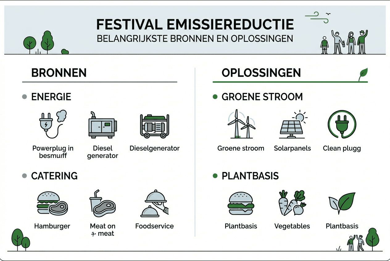 Infographic: zo pakken festivals hun uitstoot aan