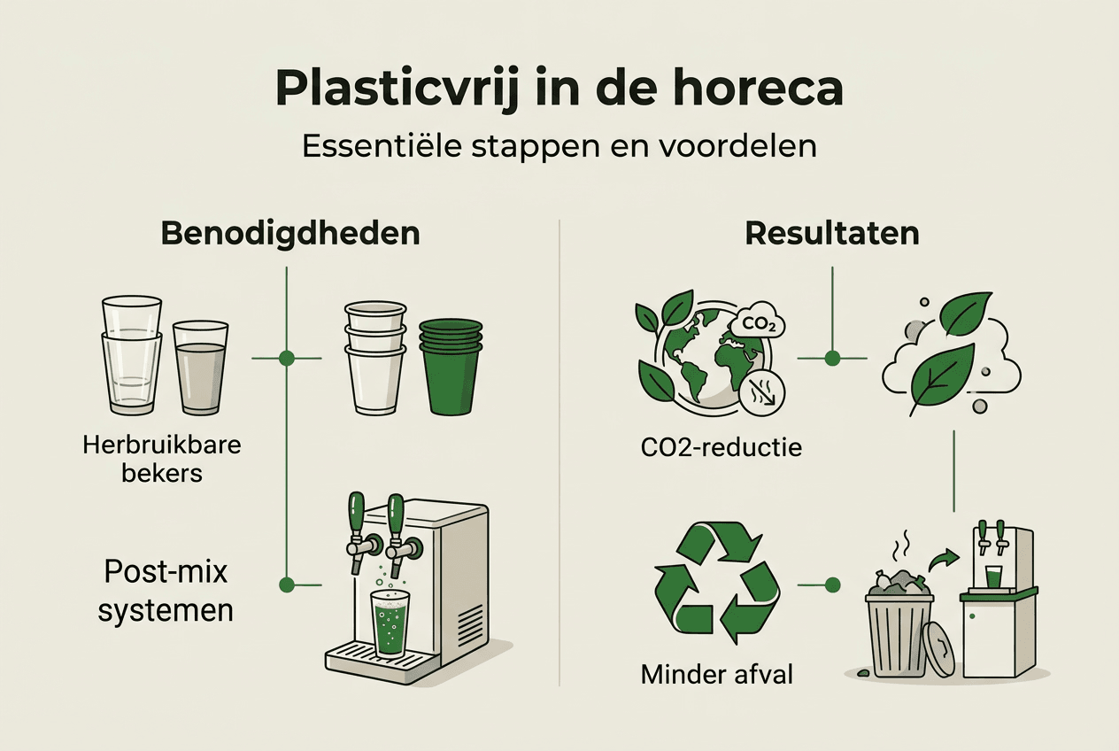 Overzicht: stappenplan en behaalde resultaten voor een plasticvrije horeca