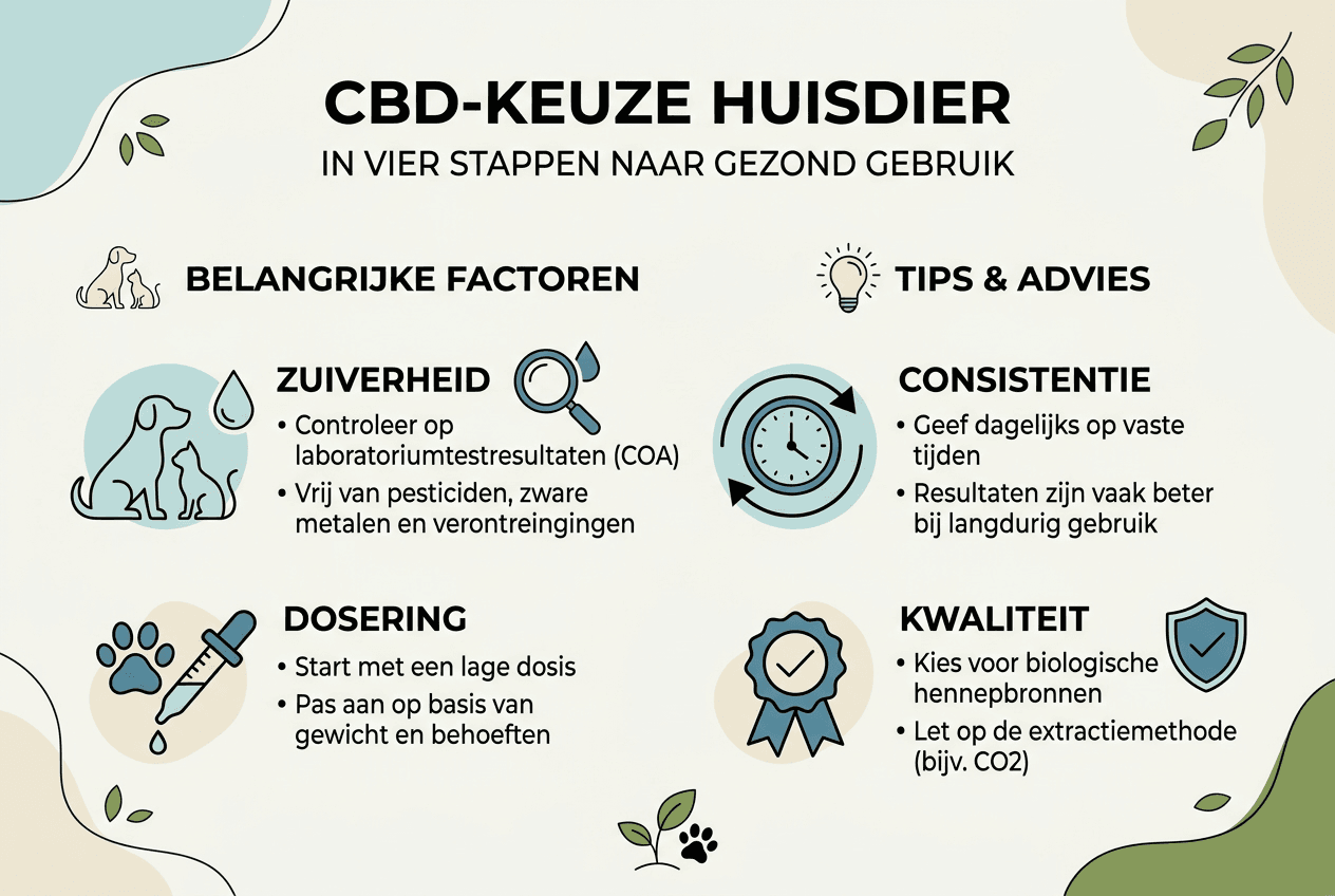 Infographic: waar let je op bij het kiezen van een cbd-supplement voor je huisdier?
