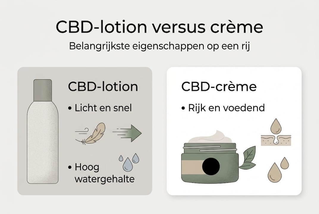 Infographic: de belangrijkste eigenschappen van CBD-lotions en -crèmes op een rij