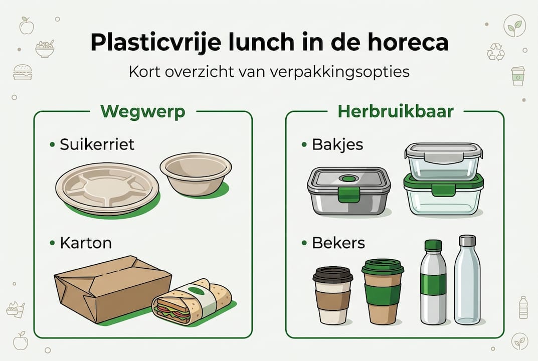 Overzicht van plasticvrije lunchalternatieven in beeld gebracht