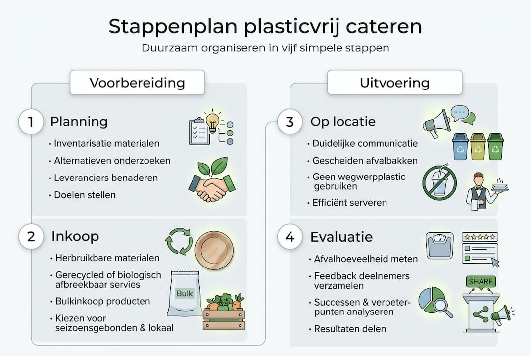 Infographic: in een paar stappen naar plasticvrije catering