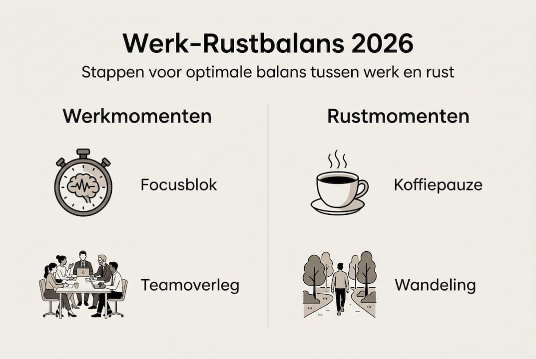 Infographic: zo vind je een gezonde balans tussen werk en ontspanning