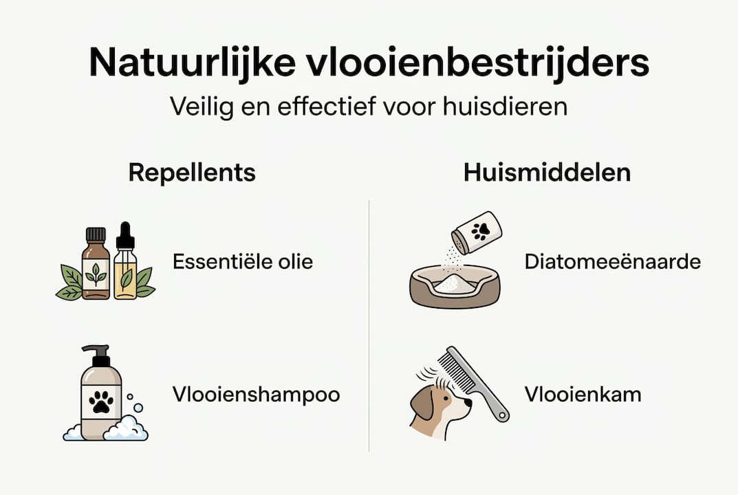 Infographic: een handig overzicht van natuurlijke manieren om vlooien te bestrijden