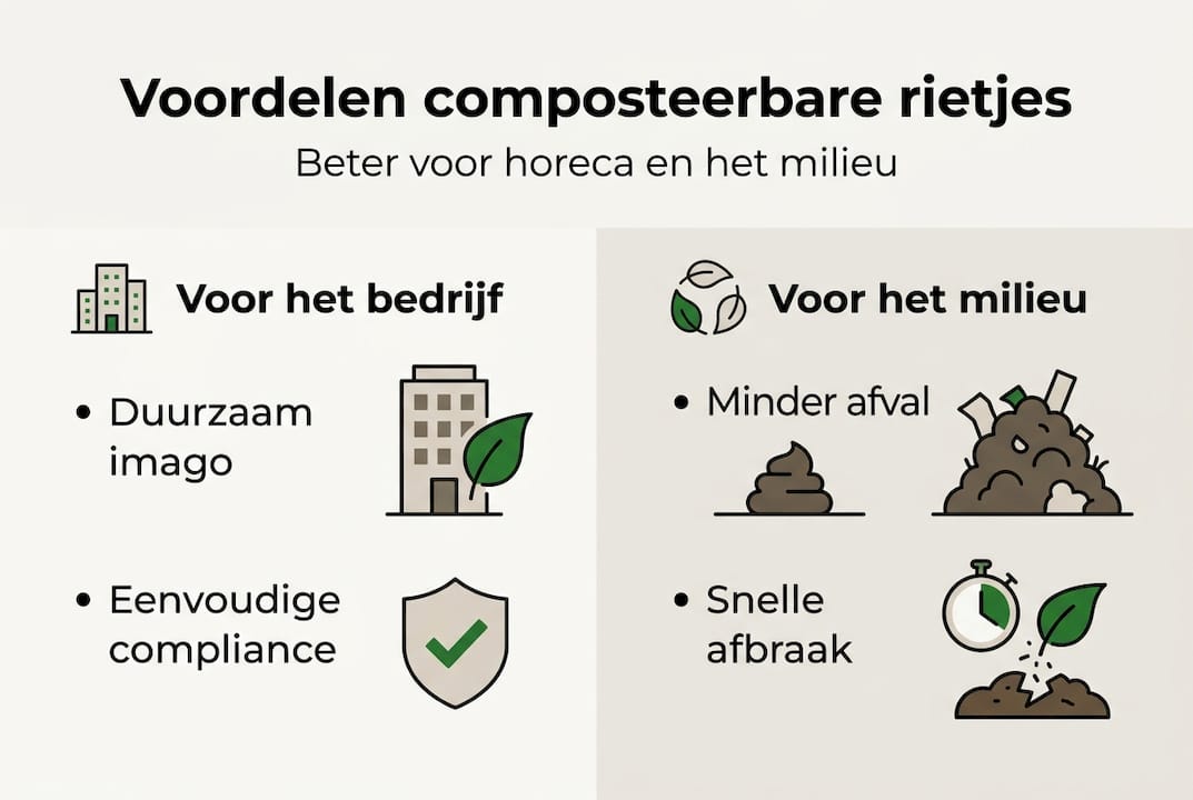 Infographic: Waarom composteerbare rietjes een slimme keuze zijn voor de horeca én het milieu