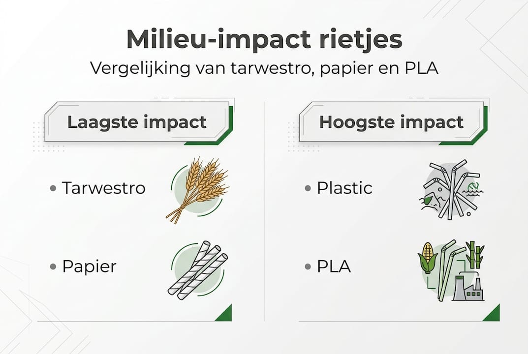 Infographic: milieubelasting van papieren en plastic rietjes vergeleken