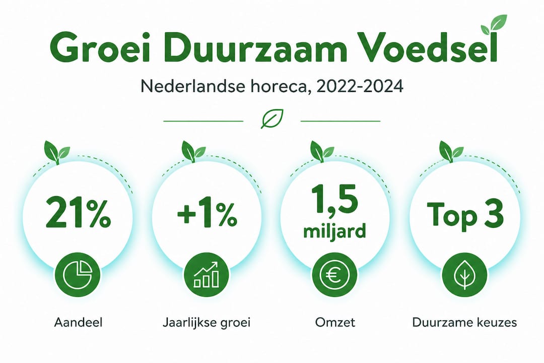 Overzicht in beeld: de groei van duurzame voeding in de horeca, ondersteund met actuele cijfers