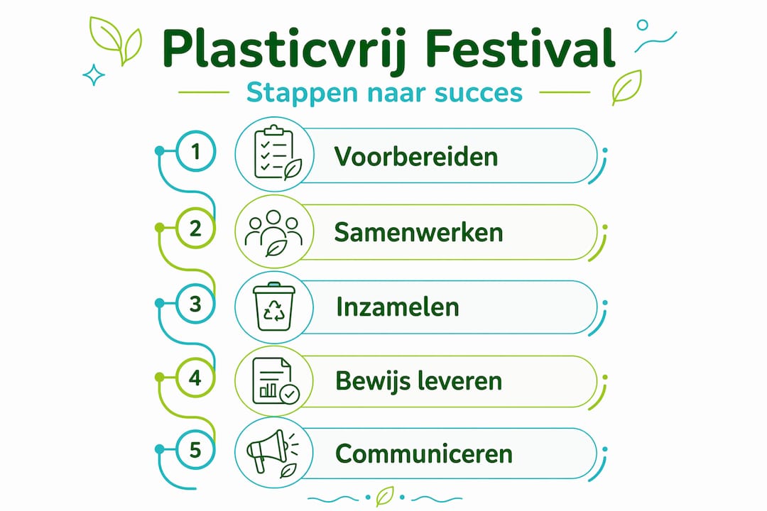 Infographic: zo organiseer je een plasticvrij festival stap voor stap
