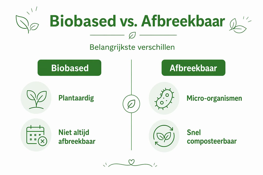 Infographic: Wat is het verschil tussen biobased en biologisch afbreekbaar?