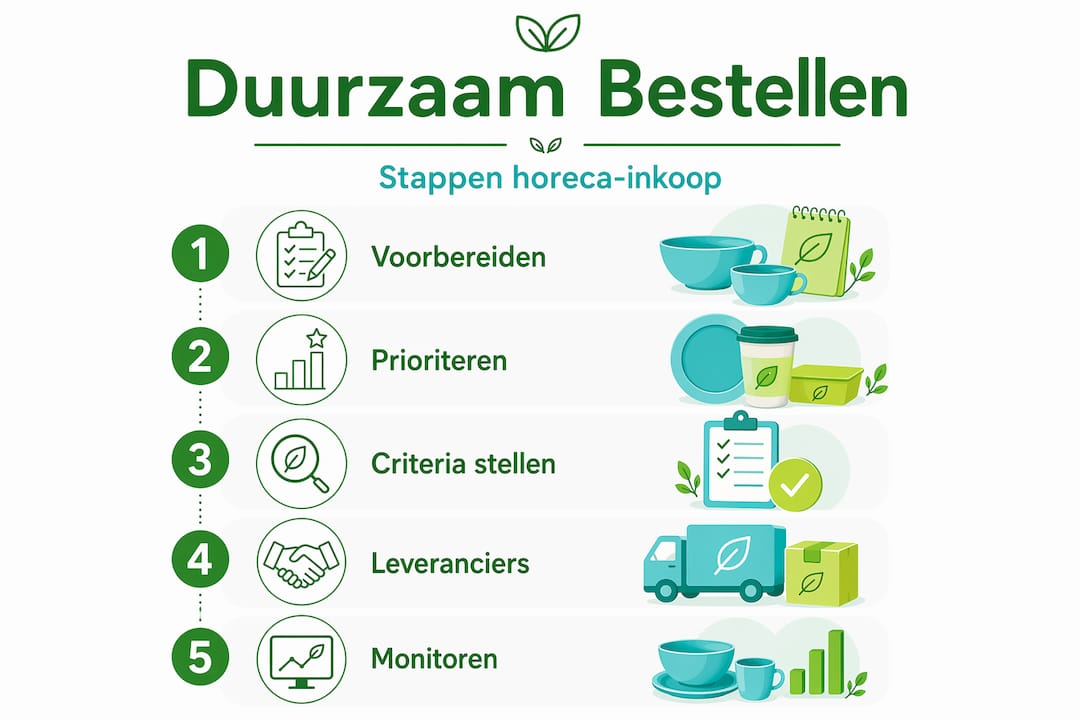 Stappenplan: zo koop je als horecaondernemer duurzaam in (infographic)