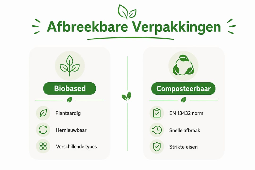 Infographic: biobased verpakkingen versus composteerbare verpakkingen – een overzicht van de verschillen