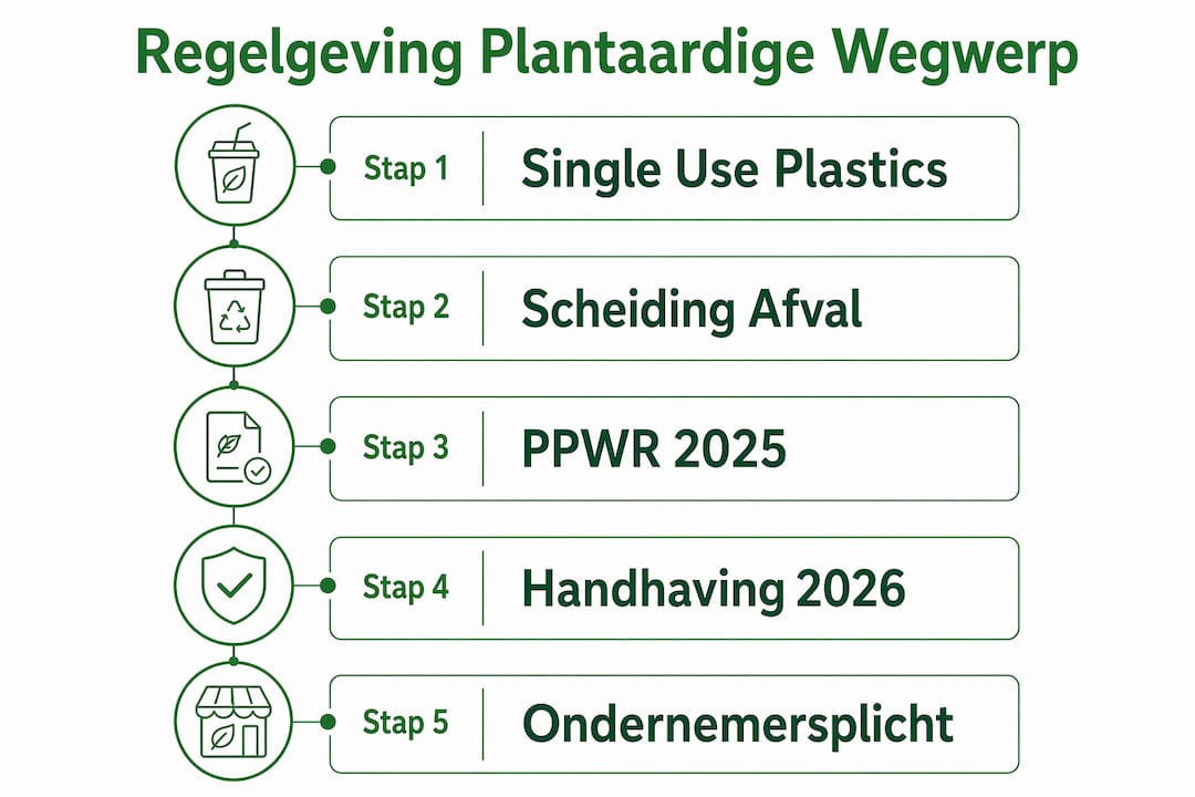 Infographic: een helder overzicht van de regelgeving rondom plantaardige wegwerpproducten