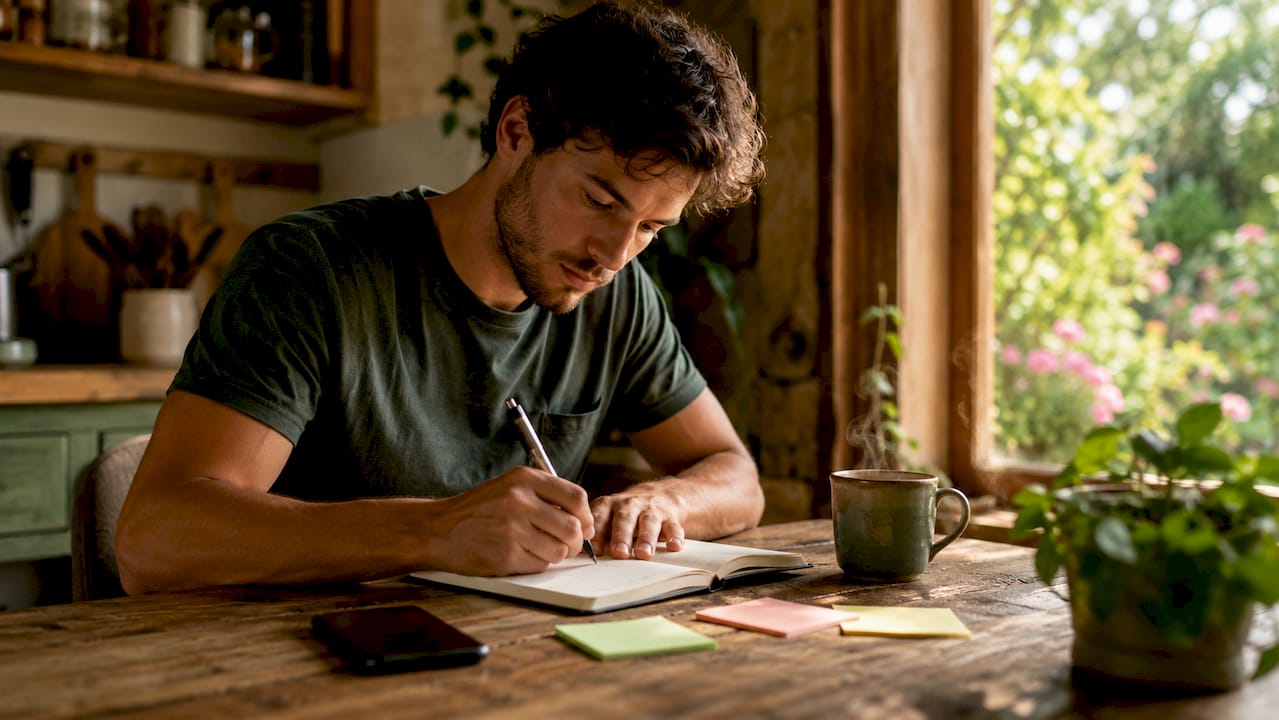 Man neemt zich voor om een nieuwe gewoonte in zijn agenda op te nemen
