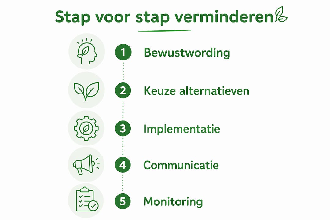 Infographic: zo pak je het verminderen van wegwerpverpakkingen in de horeca stap voor stap aan