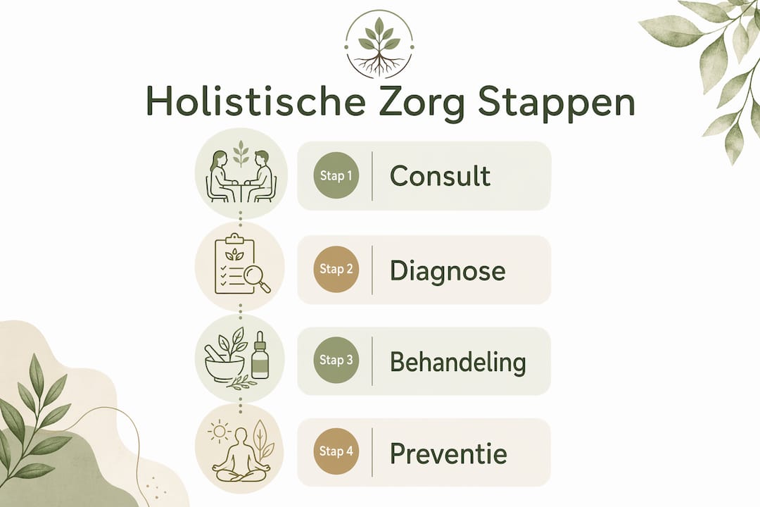 Infographic: de belangrijkste stappen binnen een holistische zorgaanpak