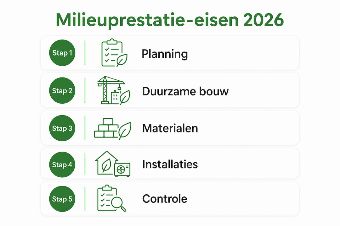 Infographic: stappenplan voor milieuprestatie-eisen