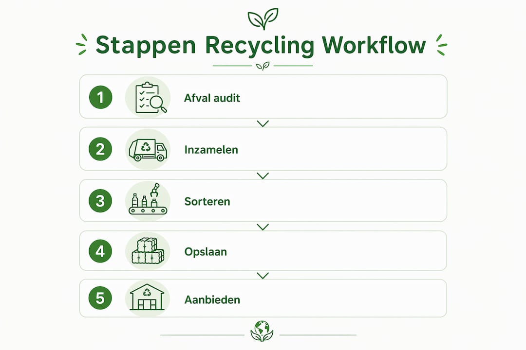 Overzichtelijke infographic: zo verloopt het recyclingproces stap voor stap in de horeca