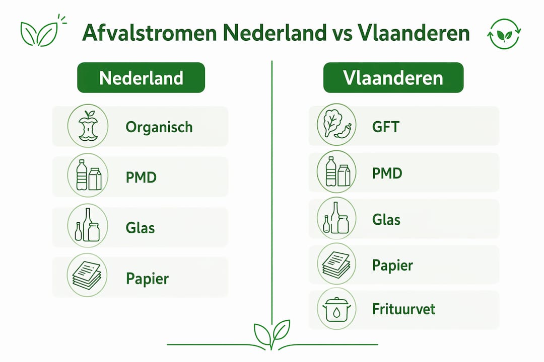Infographic: Verschillen en overeenkomsten tussen Nederlandse en Vlaamse afvalstromen in beeld