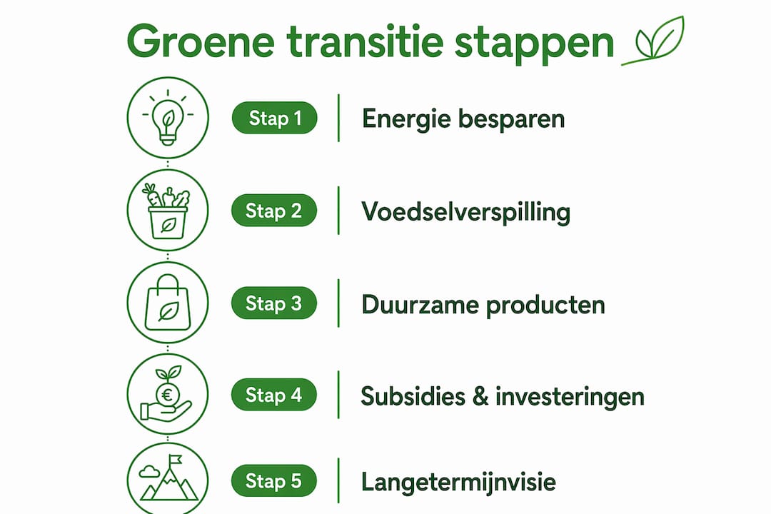 Infographic: stappenplan voor een duurzame transitie in de horeca