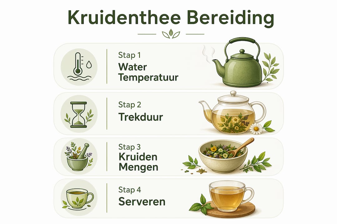 Overzichtelijke infographic: zo zet je stap voor stap zelf kruidenthee