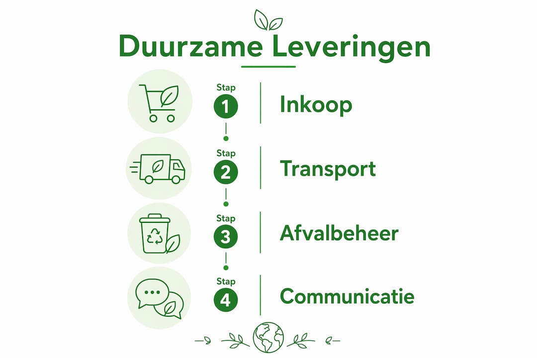 Infographic: vier praktische stappen voor een duurzame bezorging in de horeca