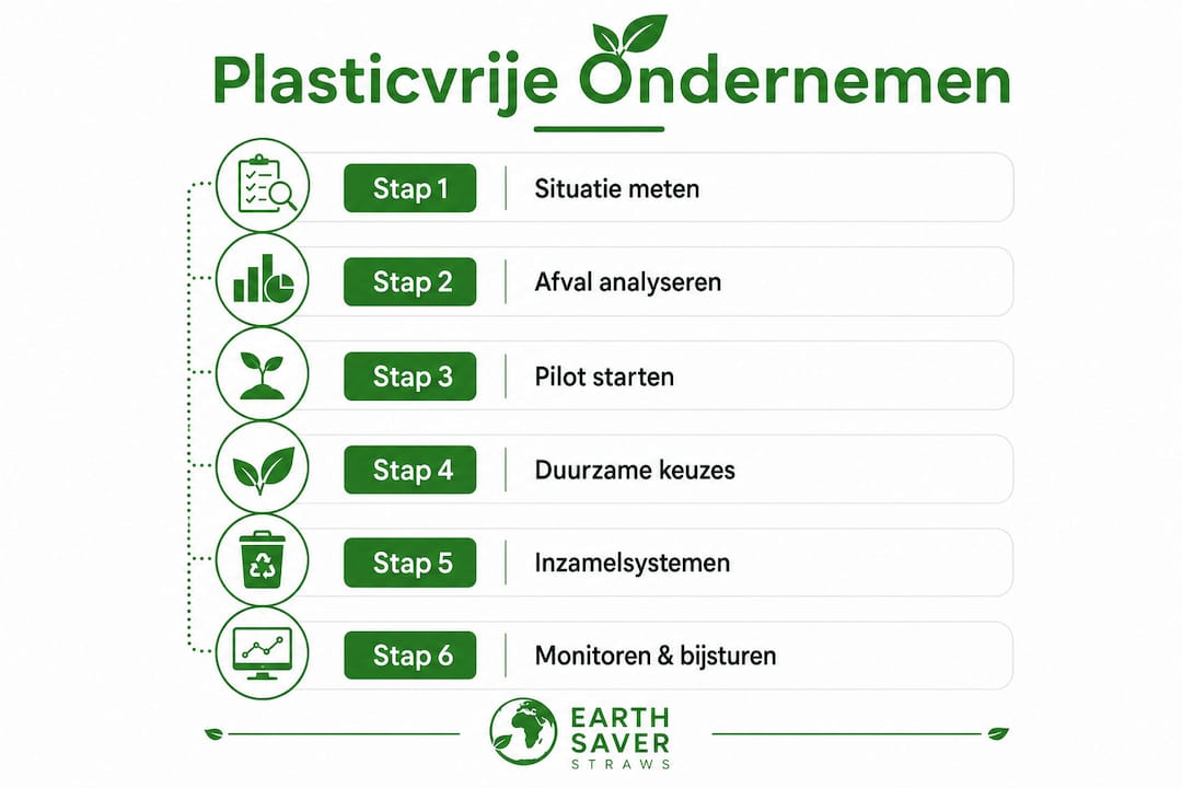 Infographic: zes stappen naar een plasticvrij ondernemen