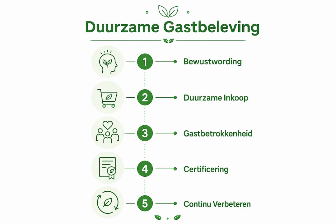 Overzicht: stappenplan voor een duurzame gastvrijheid in de horeca