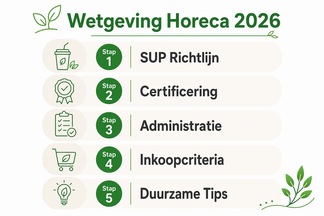 Infographic: stappenplan voor horecabedrijven om te voldoen aan milieuwetgeving