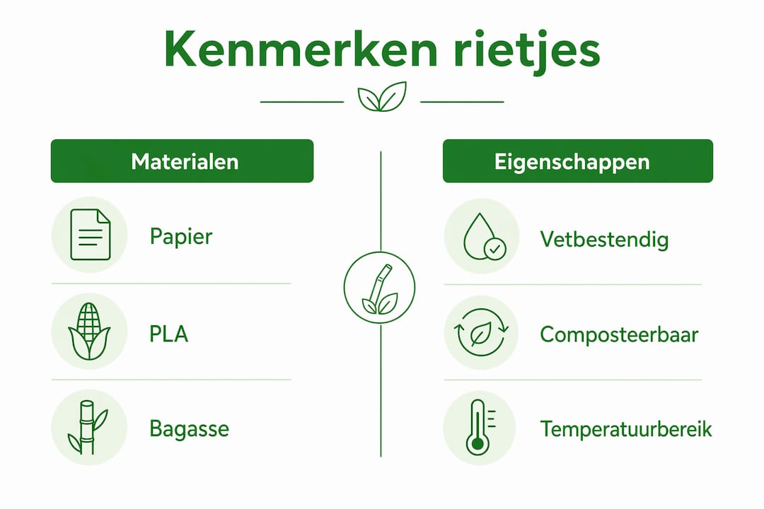 Infographic: een overzicht van de verschillende plantaardige rietjes en hun eigenschappen