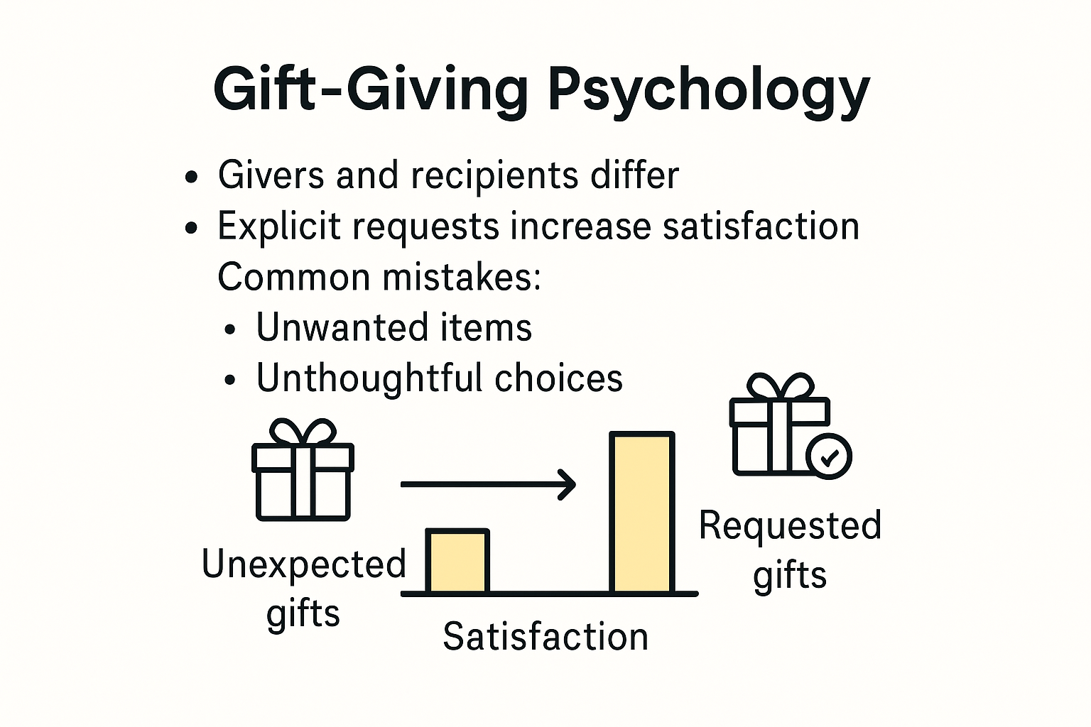 Infographic illustrating gift-giving psychology findings