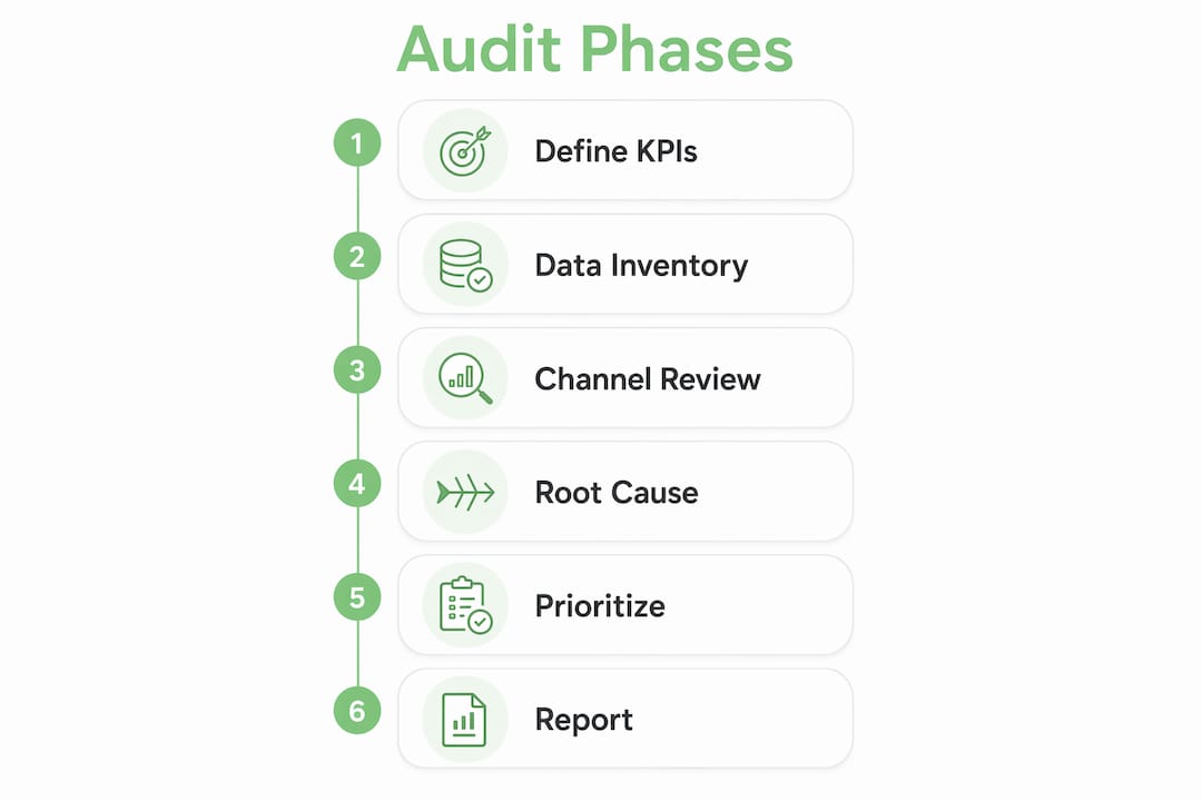 Infographic showing digital audit phases overview
