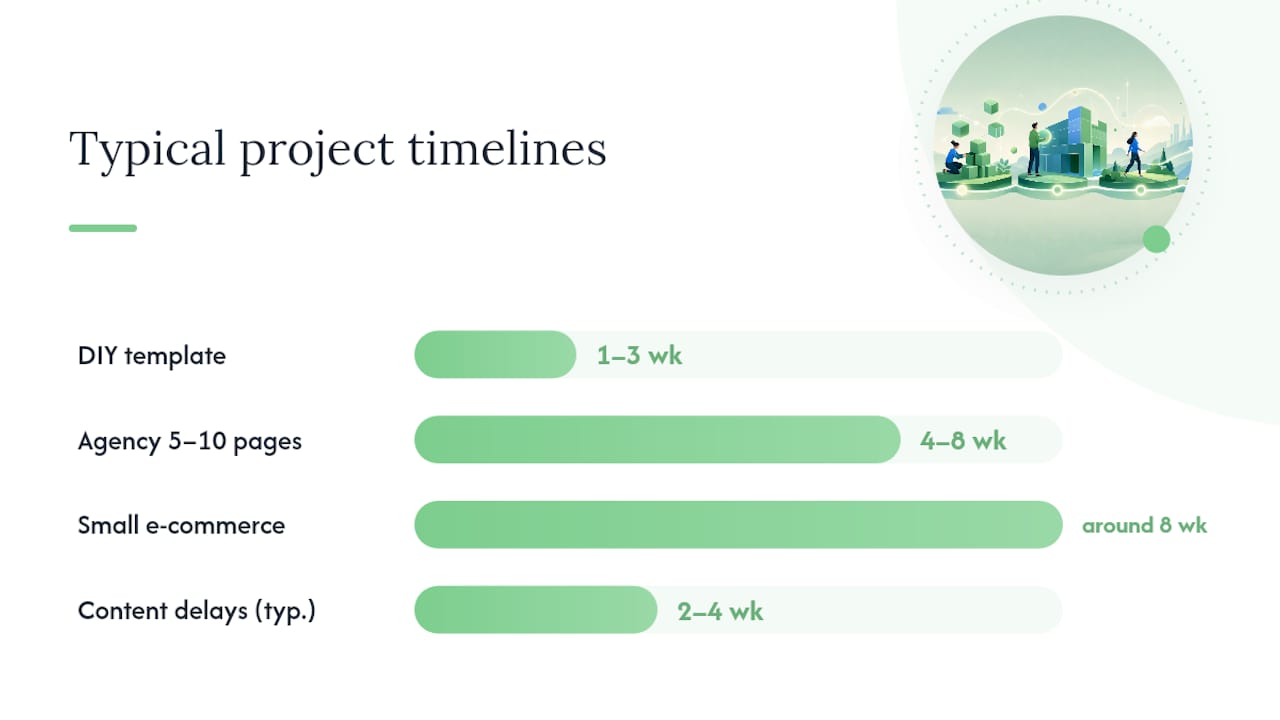 Comparison of website budget scenarios and timelines