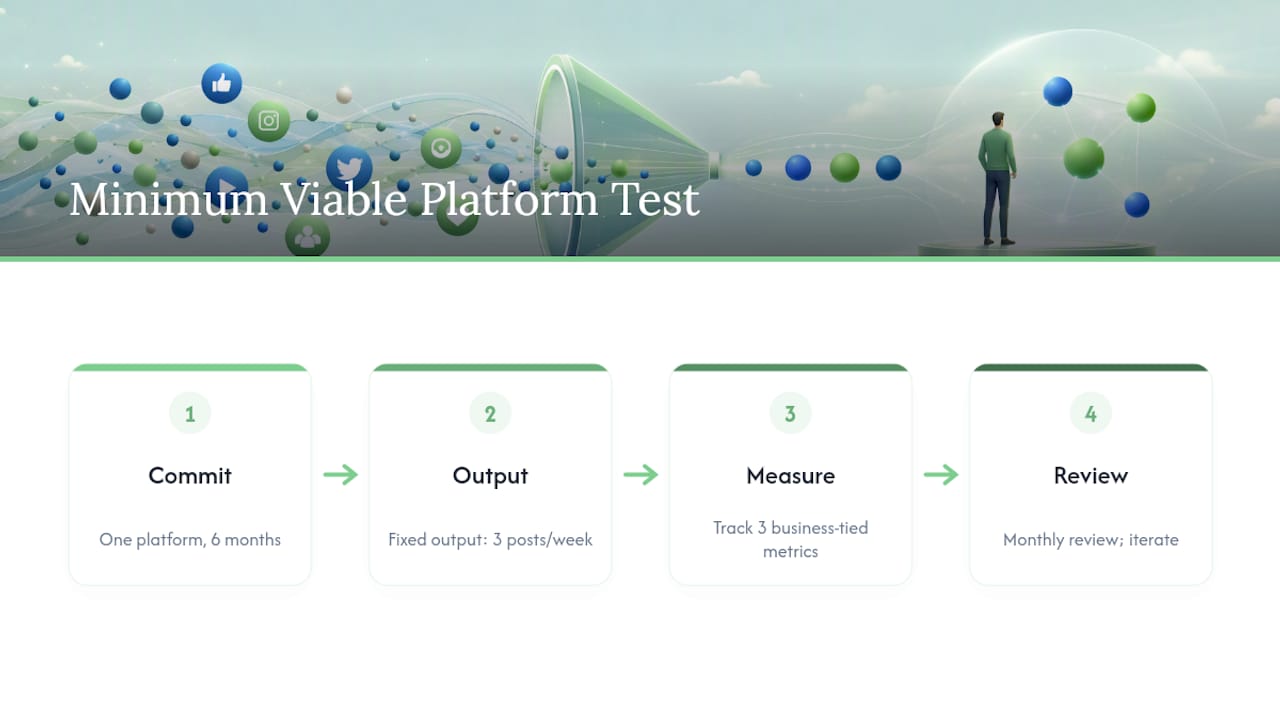 Diagram of Minimum Viable Platform test steps