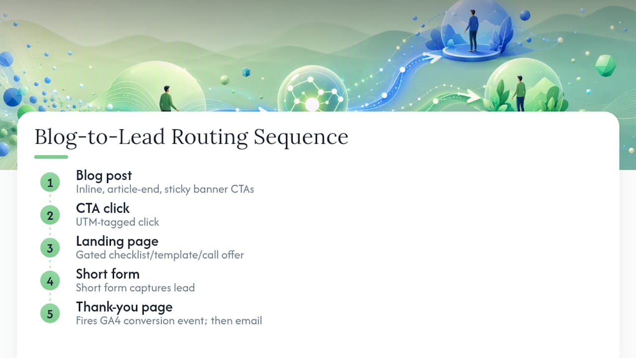 Flow from blog CTA to automated follow-up