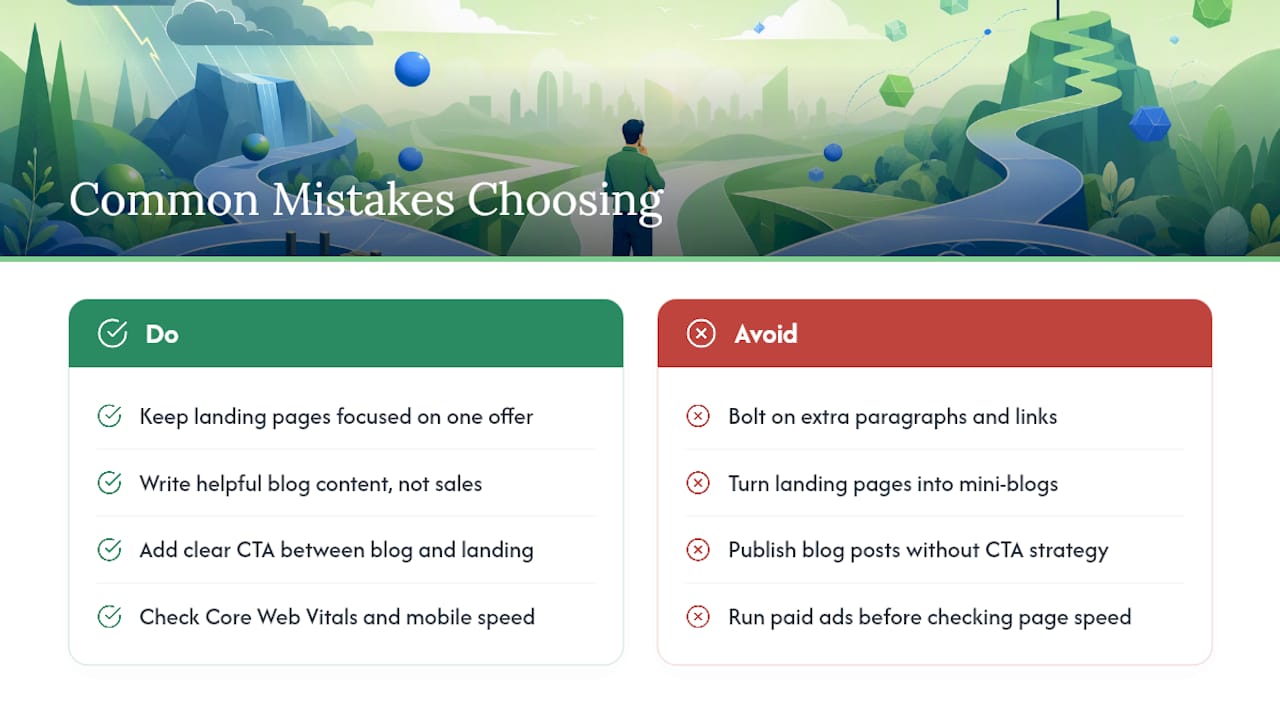 Common Mistakes Businesses Make Choosing Between the Two — overview diagram