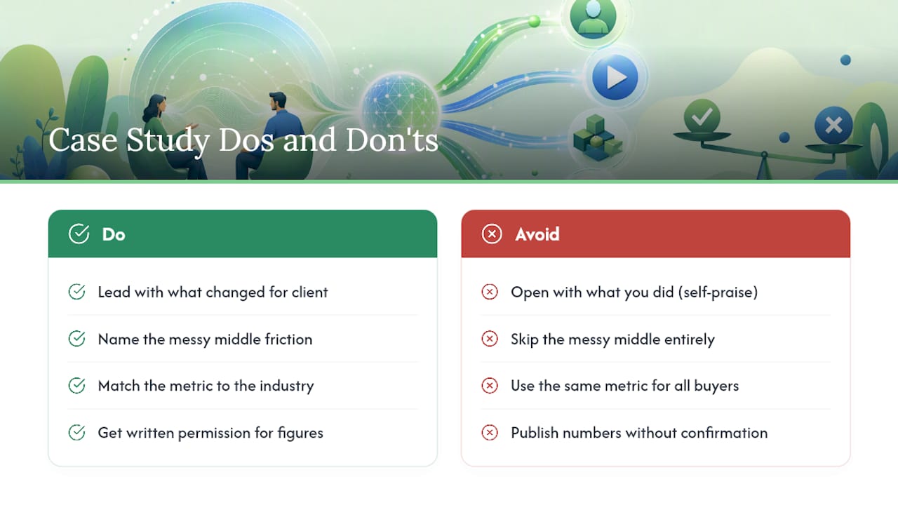 Why Most SMB Case Studies Read Like Ads (And What Changes That) — overview diagram