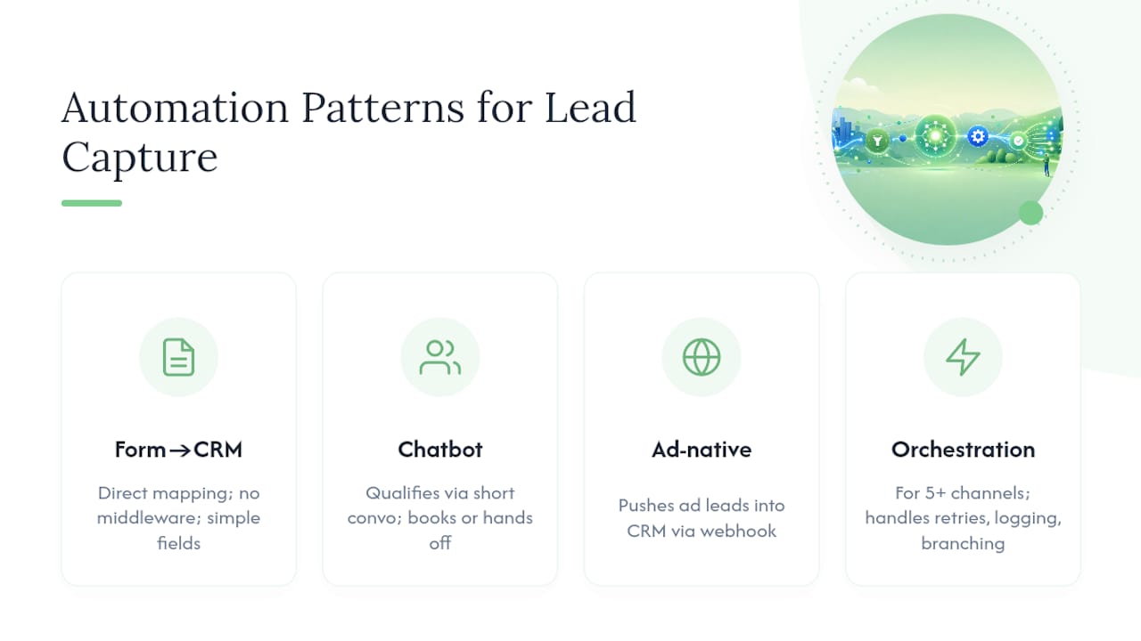 Common Automation Patterns You Can Adopt Without Picking a Vendor — overview diagram