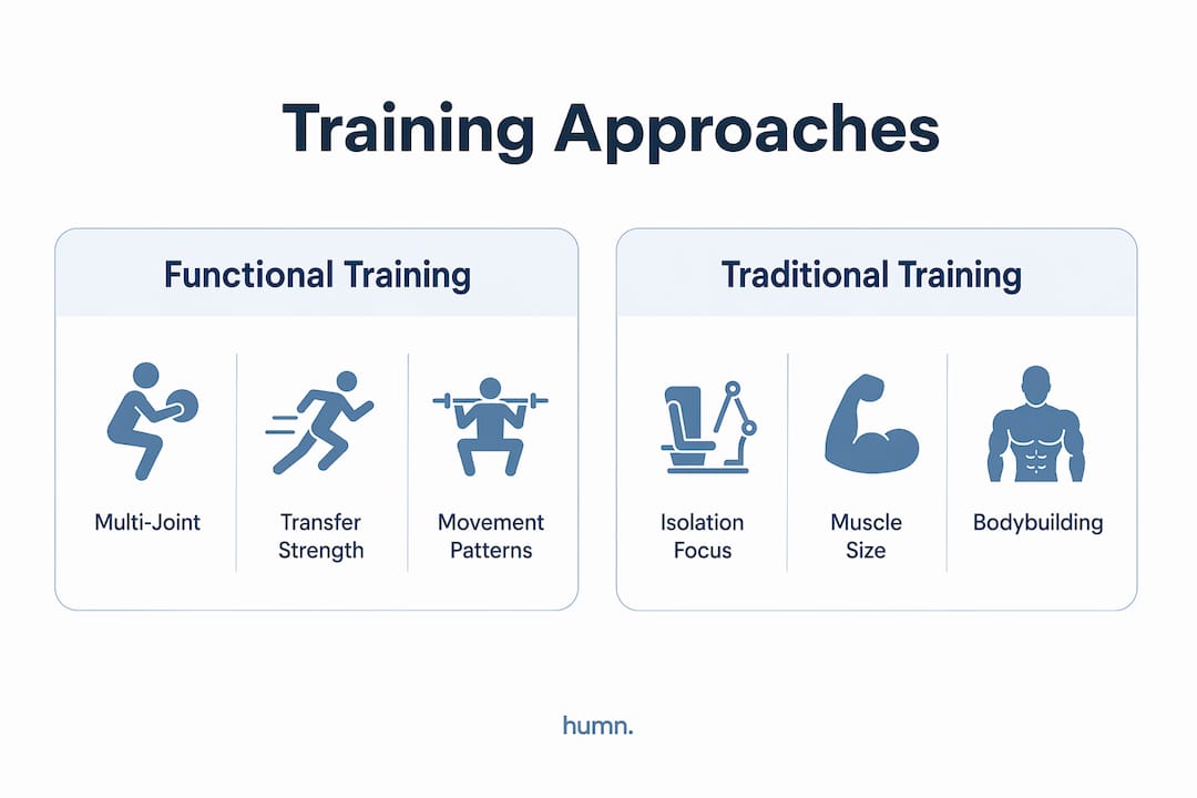 Infographic comparing functional and traditional training