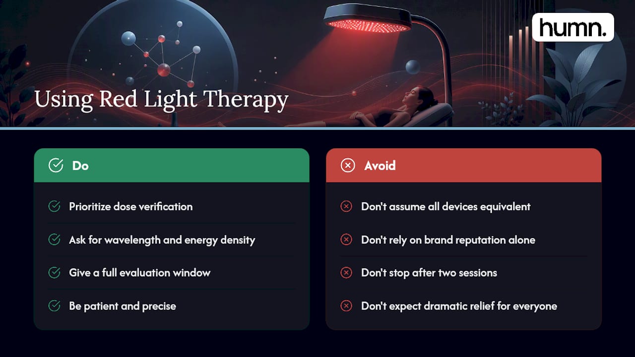 Diagram of red light therapy efficacy across nine conditions