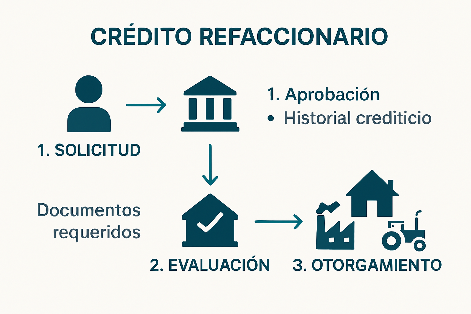 Flujo de solicitud de crédito refaccionario paso a paso