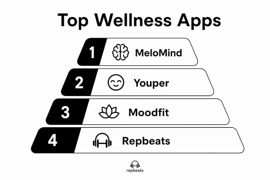 Infographic comparing top emotional wellness apps