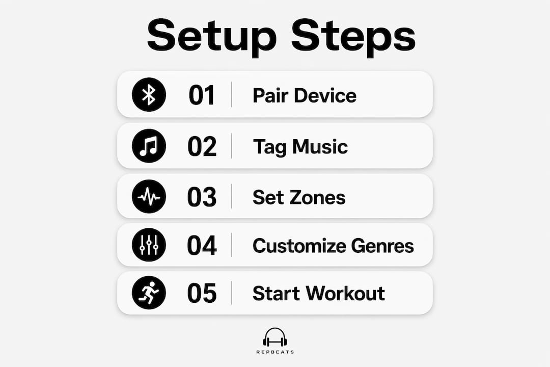 Infographic showing steps to set up adaptive playlist