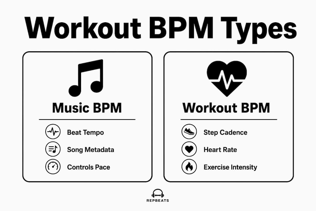 Infographic comparing types of workout BPM