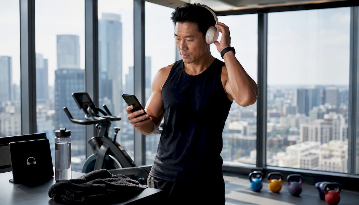 Man preparing for Tabata tempo workout