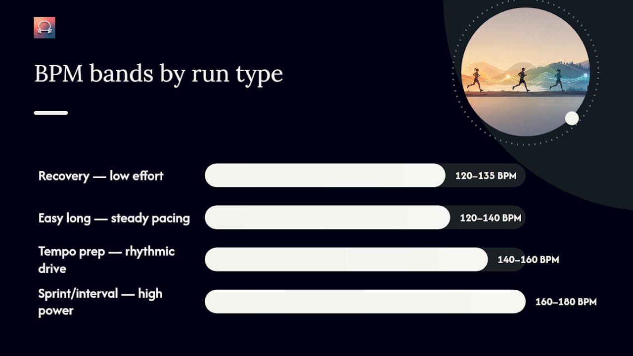 BPM ranges and benefits by run type diagram