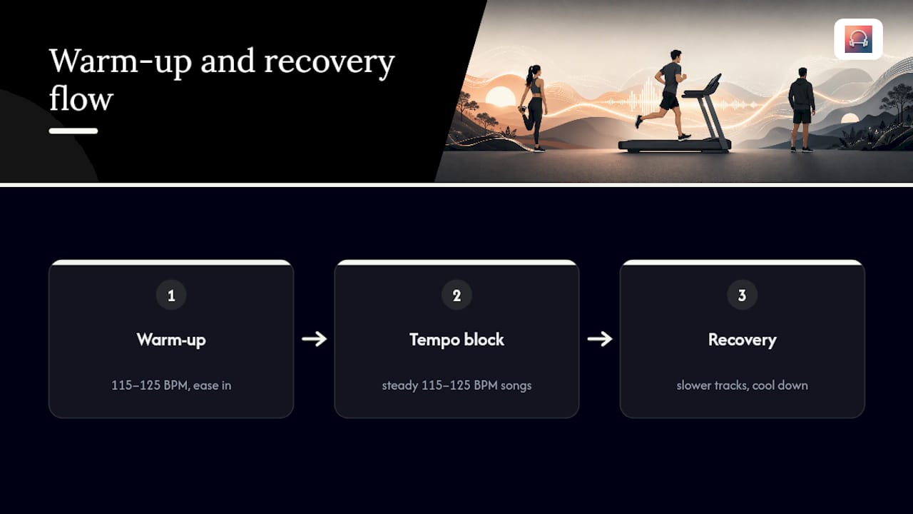 Diagram of interval and recovery music BPM blocks