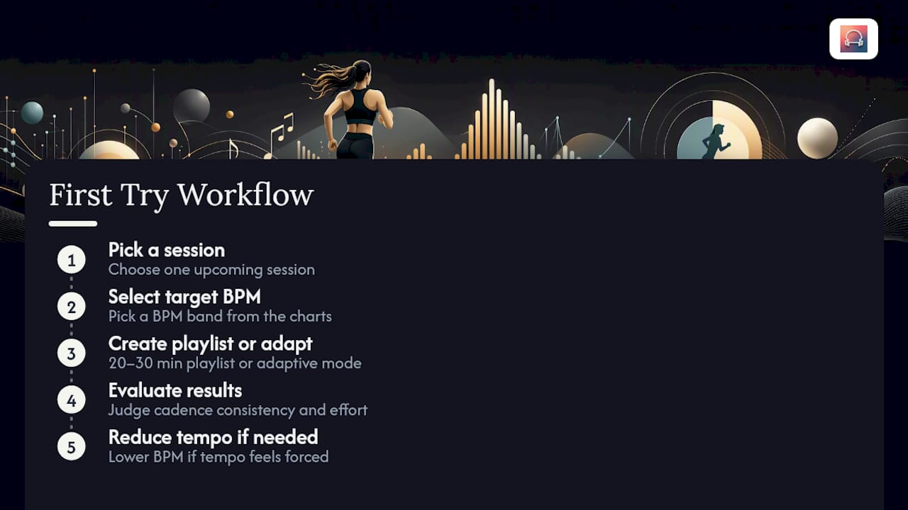 Workflow for building an adaptive BPM playlist