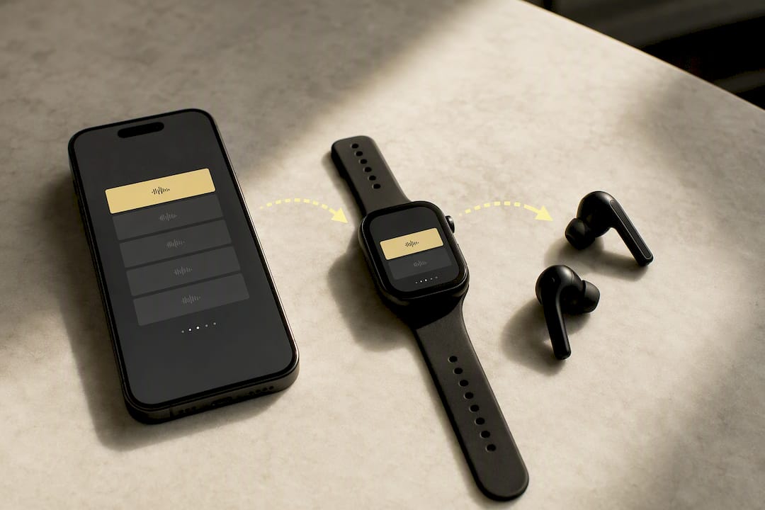 Playlist syncing to wearable for offline listening