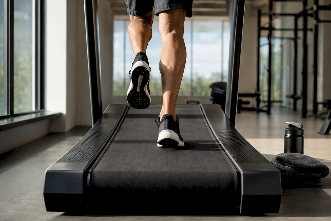 Runner testing cadence at treadmill speed